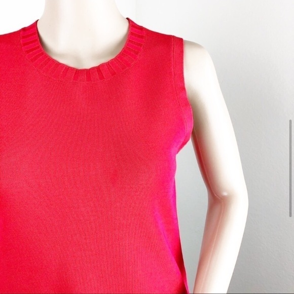 NEW Halogen red chinoise ribbed sleeveless top - Picture 3 of 7
